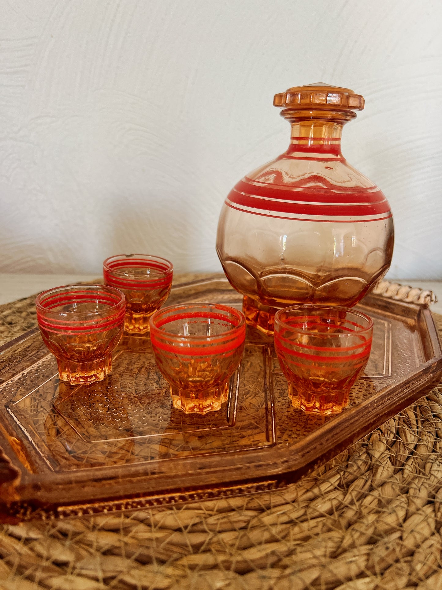 Service rose à liqueur