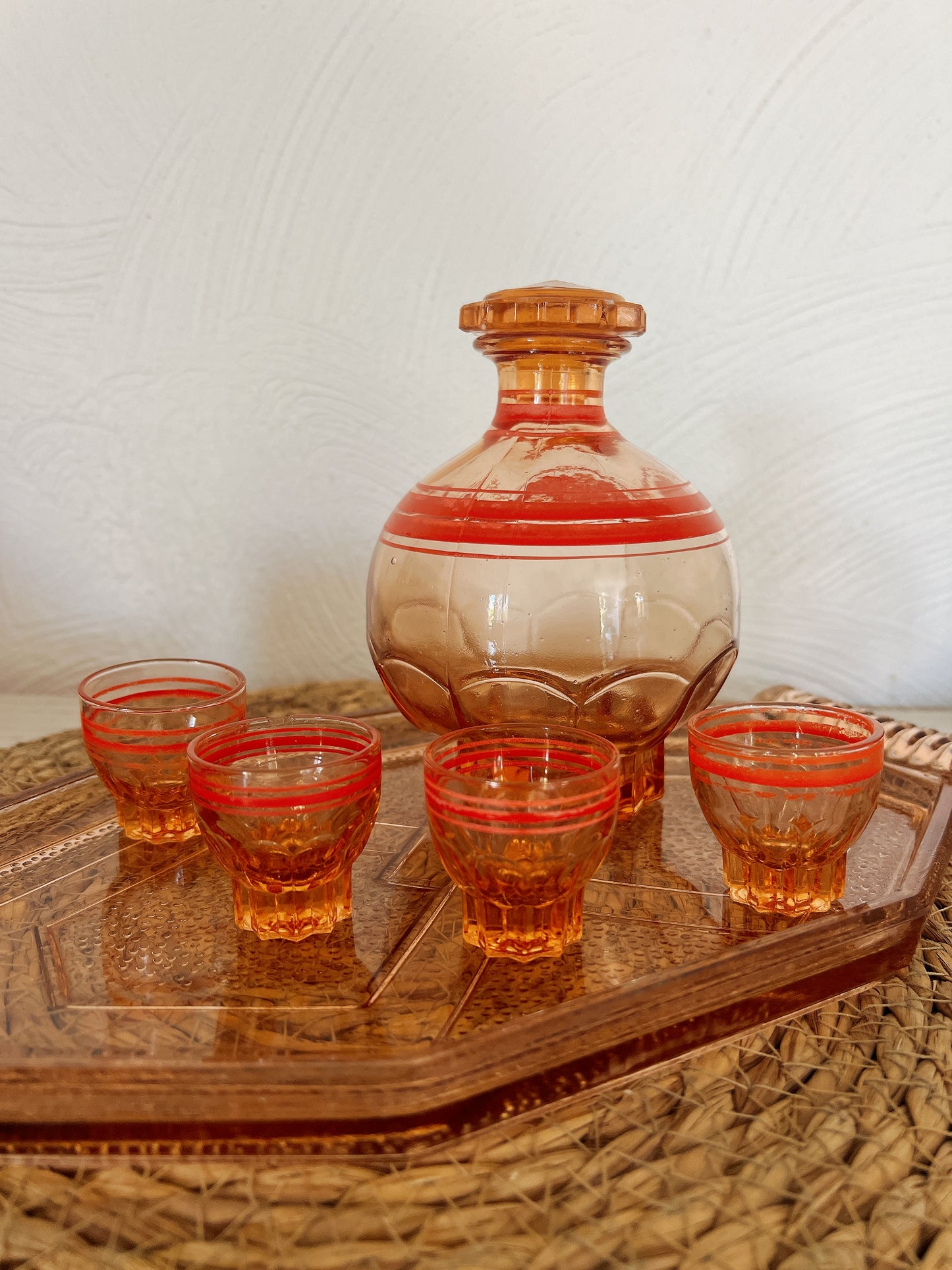 Service rose à liqueur