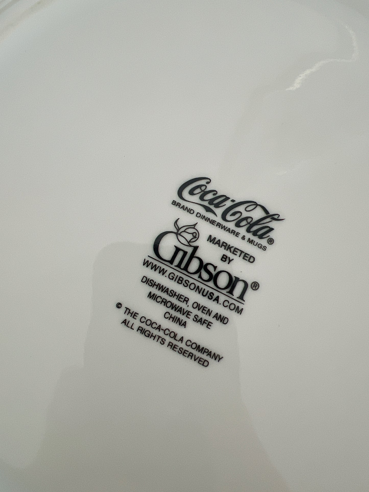 Assiette publicitaire Coca par Gibson USA
